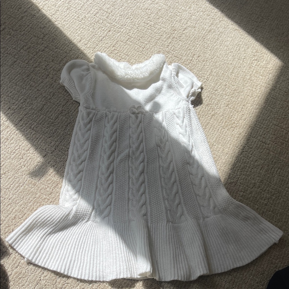 Gymboree White Cable Knit Dress size 6 / 7